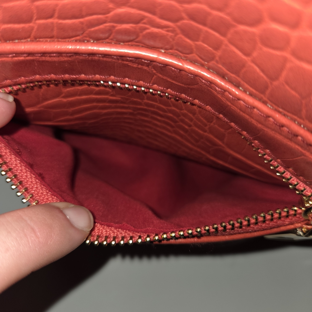 Bebe Red Croc-Embossed Backpack - image 7